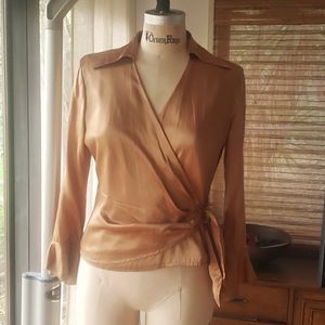 Elegant silk wrap top size M